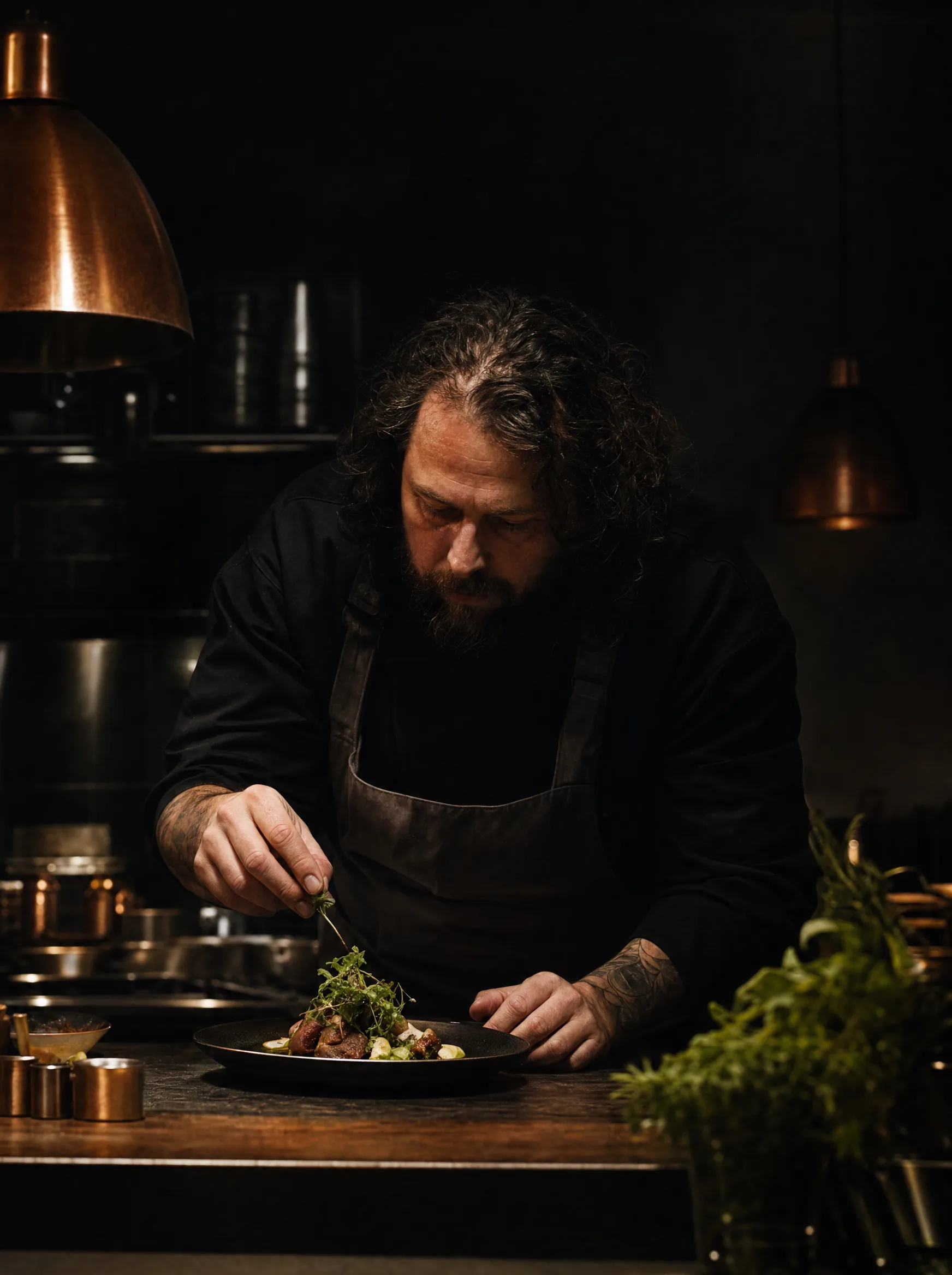 Executive Chef Tarık Demirci mutfakta